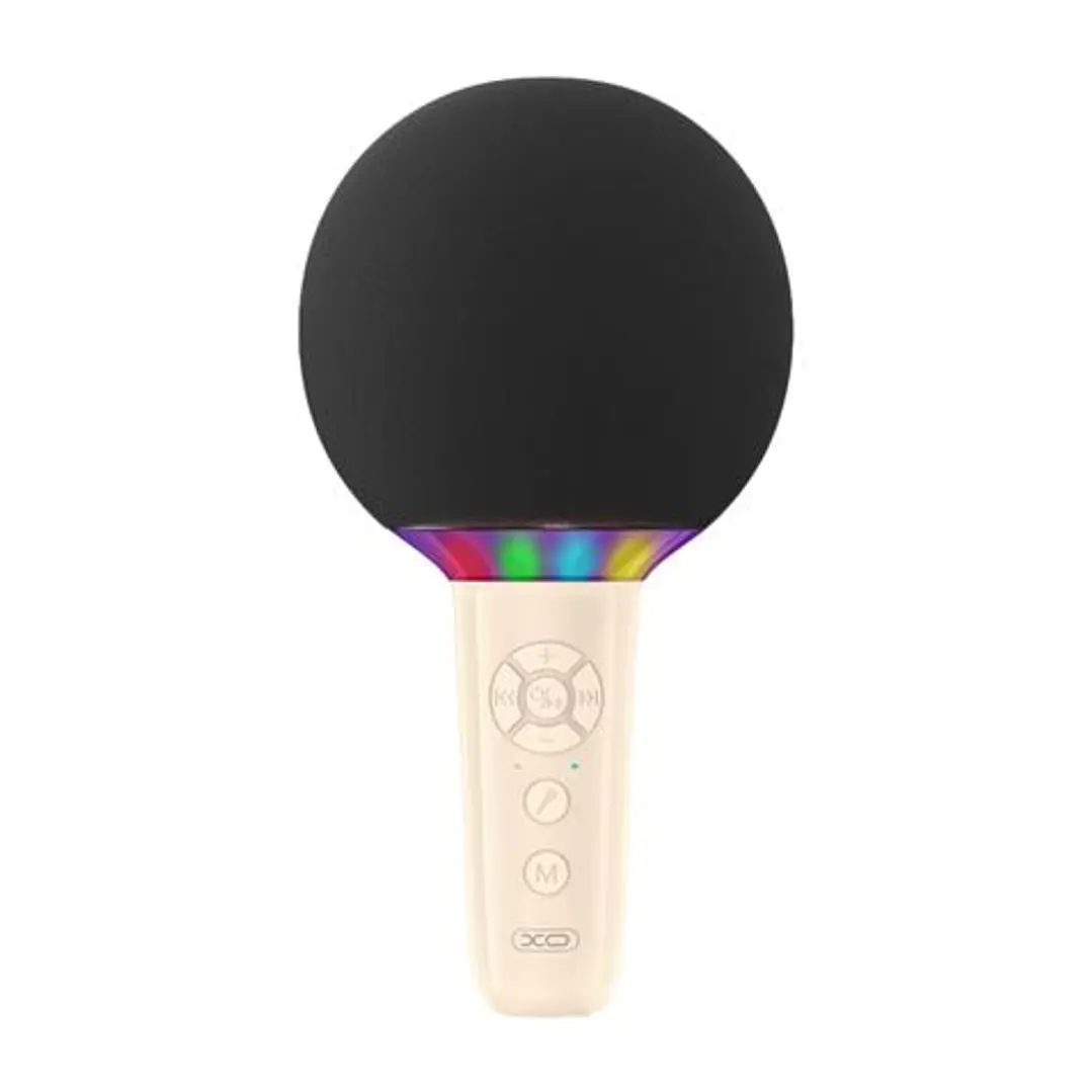 XO BE50 Microfono Inalambrico - Karaoke - 5W - Bluetooth 5.3 - Iluminacion LED - Autonomia Máxima 3h - Color Beige 1