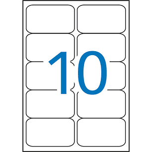 Apli Pack de 200 Etiquetas Resistentes a la Intemperie - Medidas 99.1x57mm - 20 Hojas por 10 Etiquetas - Adhesivo Permanente - Cantos Romos - Color Bl