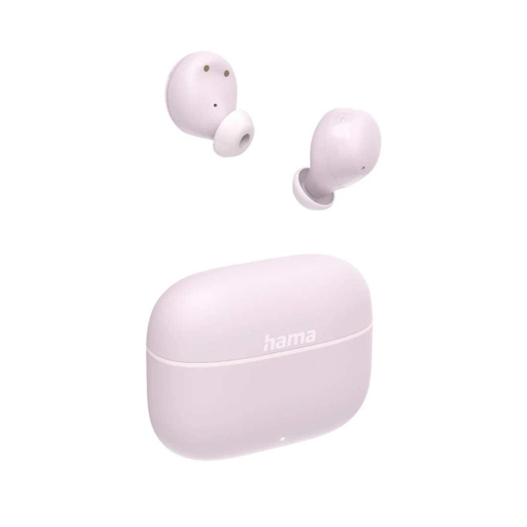 Hama Freedom Buddy II Auriculares Inalambricos con Microfono Omnidireccional - Bluetooth - Rango 10m - Asistente de Voz - Carga por USB-C - Color Rosa 1