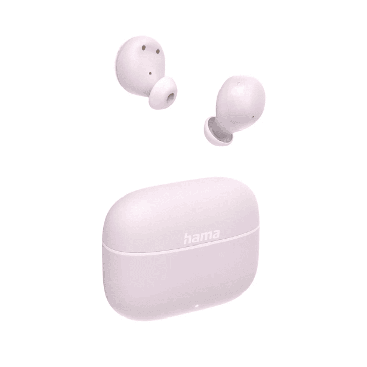 Hama Freedom Buddy II Auriculares Inalambricos con Microfono Omnidireccional - Bluetooth - Rango 10m - Asistente de Voz - Carga por USB-C - Color Rosa 1