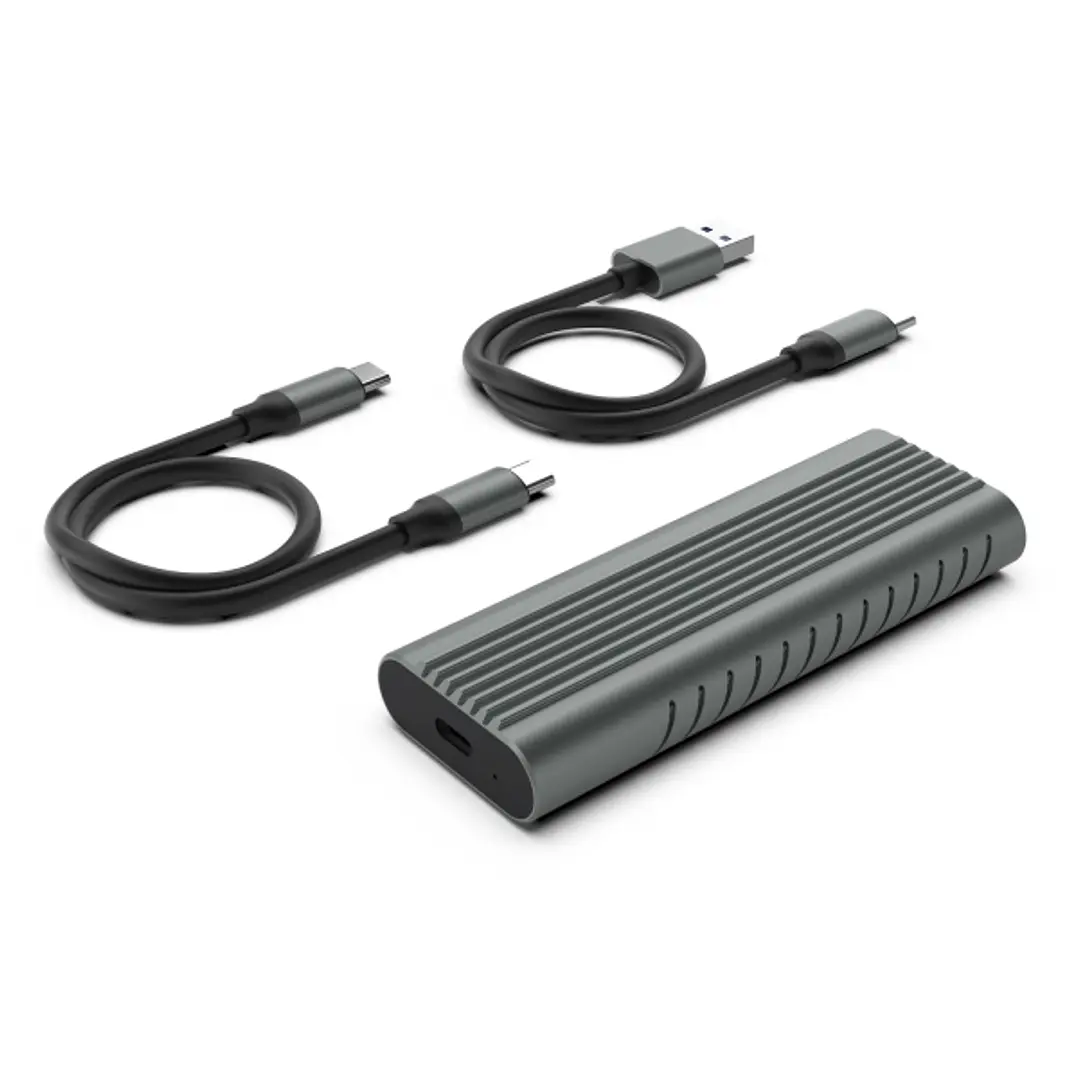 Ewent Caja Externa USB 3.2 - USB-C SSD sin Tornillos - Cable USB C-C y USB C-A - Color Gris 1