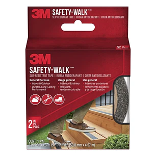 3M Safety-Walk Cinta Adhesiva Antideslizante - Uso en Interior y Exterior - 50.8mm x 4.57m - Color Gris Oscuro
