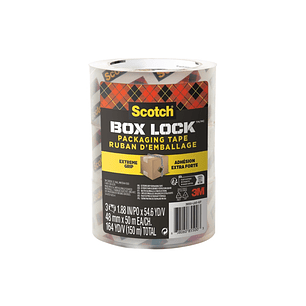 Scotch Box Lock Pack de 3 Precintos de Embalaje - 48mm x 50m - Color Transparente