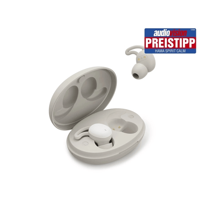 Hama Spirit Calm Auriculares con Microfono Omnidireccional - Bluetooth - Rango 10m - Asistente de Voz - Carga por USB-C - Color Beige 1