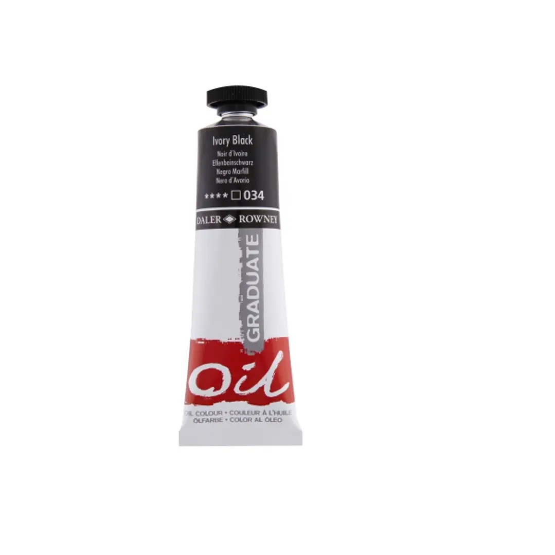 Daler Rowney Graduate Pintura al Oleo - Tubo de Aluminio - 38ml - Color Negro Marfil 1