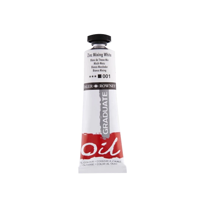 Daler Rowney Graduate Pintura al Oleo - Tubo de Aluminio - 38ml - Color Blanco Zinc de Mezcla 1