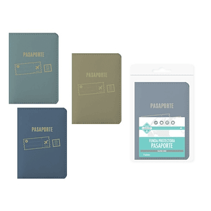 Lagart Funda Protectora para Pasaporte - Interior con Bolsillo Lateral - Colores Surtidos