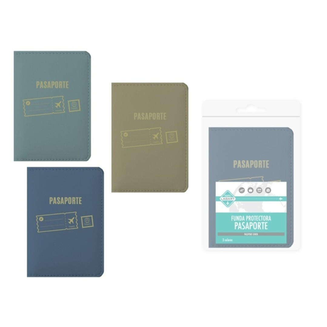 Lagart Funda Protectora para Pasaporte - Interior con Bolsillo Lateral - Colores Surtidos 1