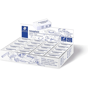 Staedtler Rasoplast 526 B40 Goma de Borrar - Borrado de Alta Calidad - Minimos Residuos - Color Blanco