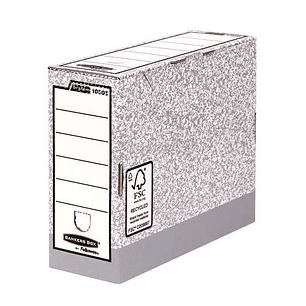 Fellowes Bankers Box Caja de Archivo Definitivo 100mm A4 - Montaje Automatico Fastfold - Carton Reciclado Certificacion FSC - Color Gris