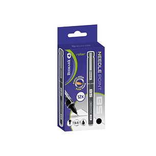 Bismark Boligrafo Tinta Liquida Punta Aguja - Escritura Suave - Alta Precision - Color Negro