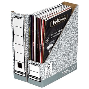 Fellowes Bankers Box Revistero A4 80mm - Montaje Manual - Carton Reciclado Certificacion FSC - Color Gris