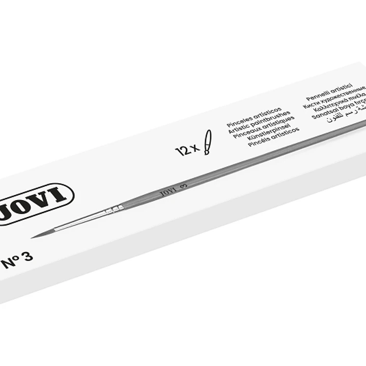 Jovi Pincel Artistico Nº 3 - Pelo Natural Suave - Mango de Madera - Punta Redonda 1