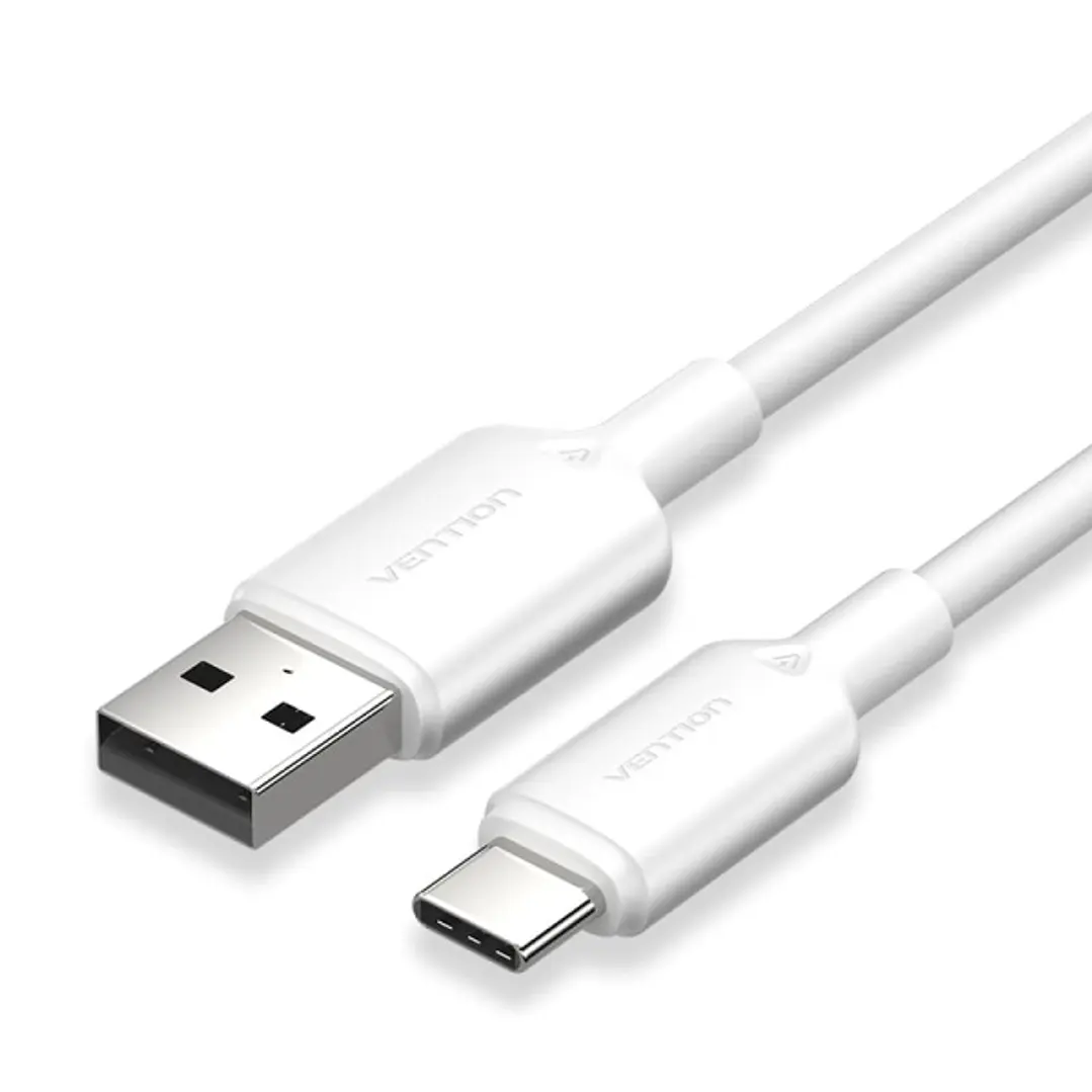 Vention Cable USB-C 2.0 a USB-A 3A 60W - 1m - PVC - Color Blanco 1