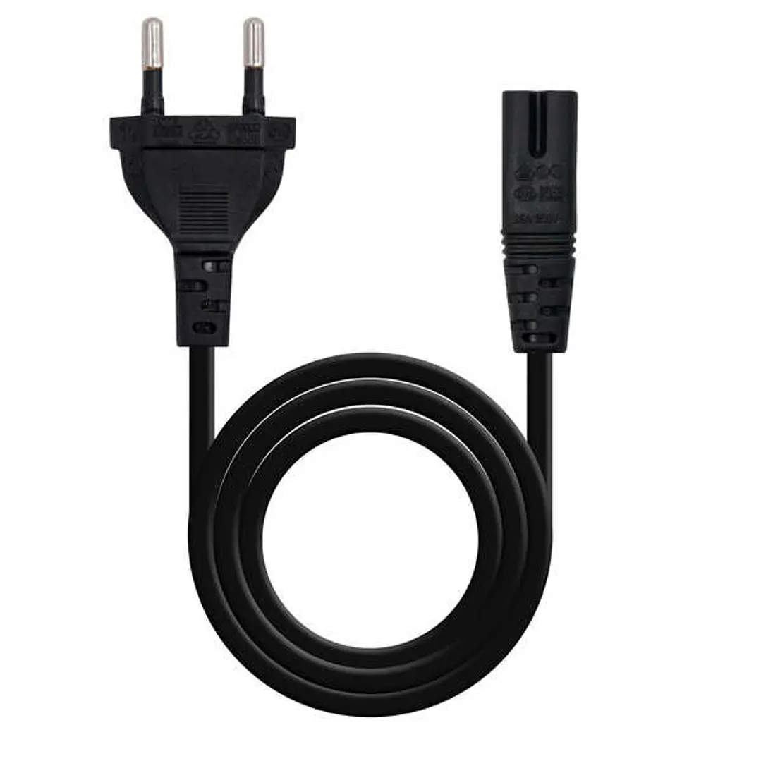 Nanocable Cable de Alimentacion Forma 8 CEE7/16 Macho a C7 Hembra 1.50m - Color Negro 1