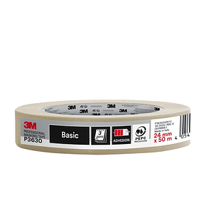 3M Cinta de Enmascarar Profesional - 24mm x 50m - 70% PEFC - Color Blanco