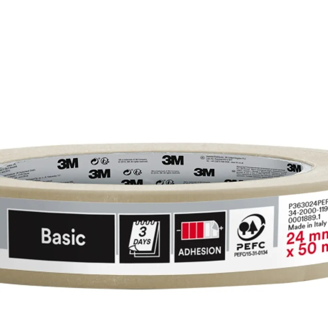3M Cinta de Enmascarar Profesional - 24mm x 50m - 70% PEFC - Color Blanco 1