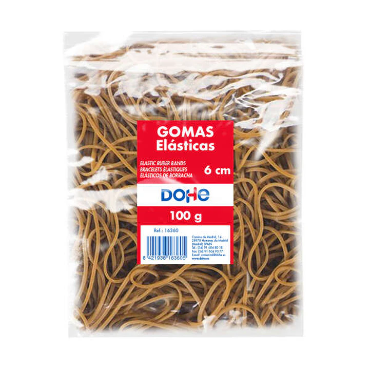 Dohe Gomas Elasticas - Longitud 6cm - Fabricadas en Latex de Gran Resistencia y Elasticidad - Bolsa de 100gr 1