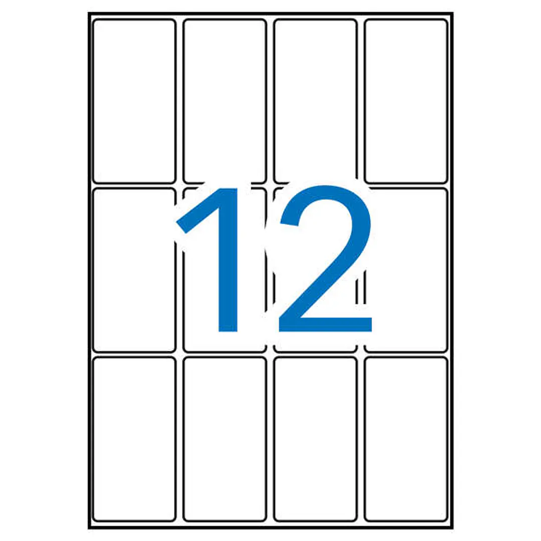 Apli Pack de 180 Etiquetas 34.0x67.0mm - 15 Hojas A5 x 12 Etiquetas - Adhesivo Permanente - Cantos Rectos - Color Blanco 1