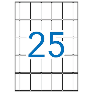Apli Pack de 375 Etiquetas Rectangulares 25x40mm - 15 Hojas A5 por 25 Etiquetas - Adhesivo Permanente - Cantos Romos - Color Blanco