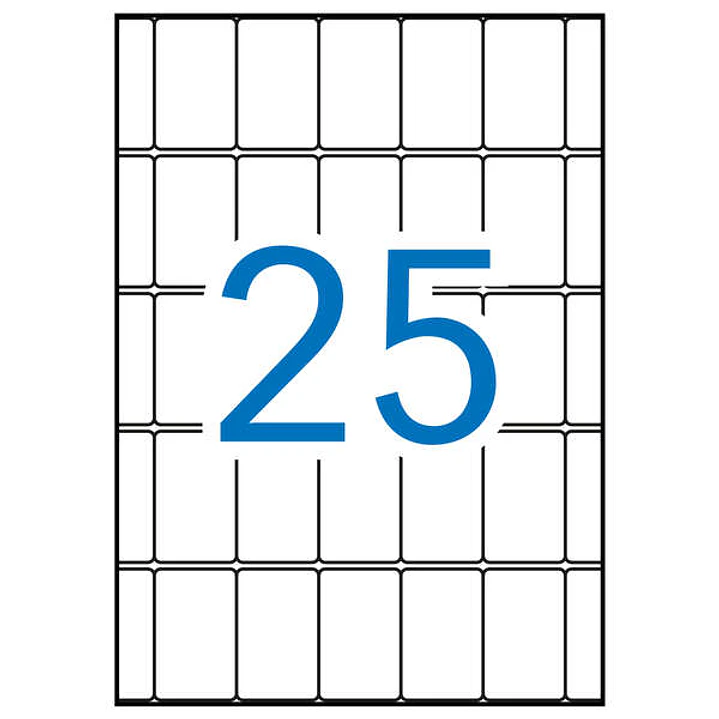 Apli Pack de 375 Etiquetas Rectangulares 25x40mm - 15 Hojas A5 por 25 Etiquetas - Adhesivo Permanente - Cantos Romos - Color Blanco 1
