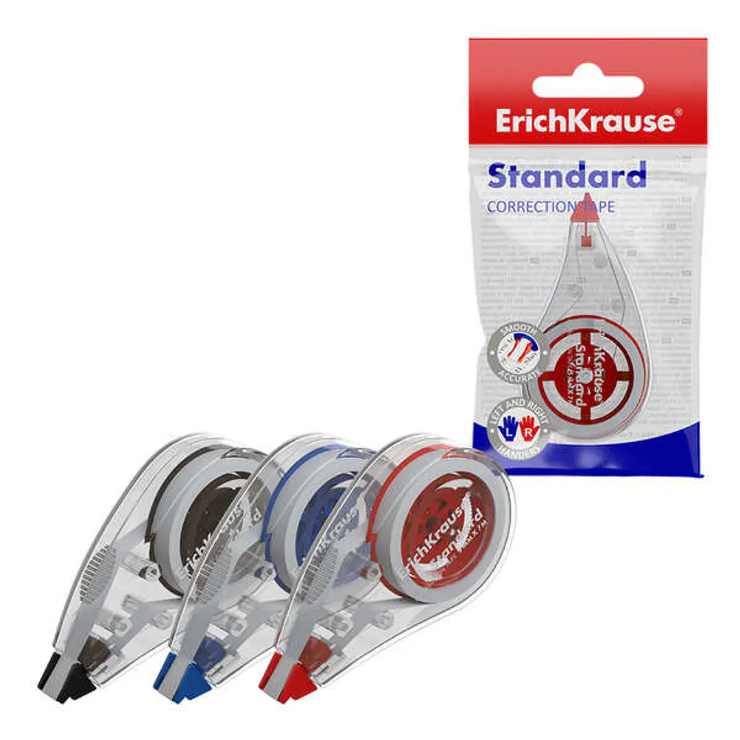 Erichkrause Standard Cinta Correctora 5mmx7m - Ideal para Correccion Rapida y Segura - Secado Inmediato - Color Surtido Aleatorio 1