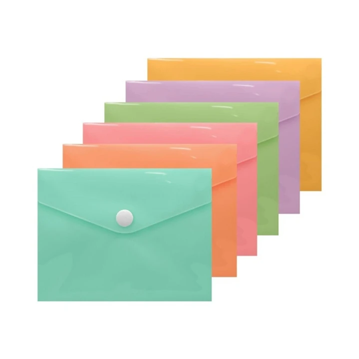 Bismark Sobre Portadocumentos A6 - Cierre de Broche - Fabricado en Polipropileno - Colores Pastel Surtidos 1