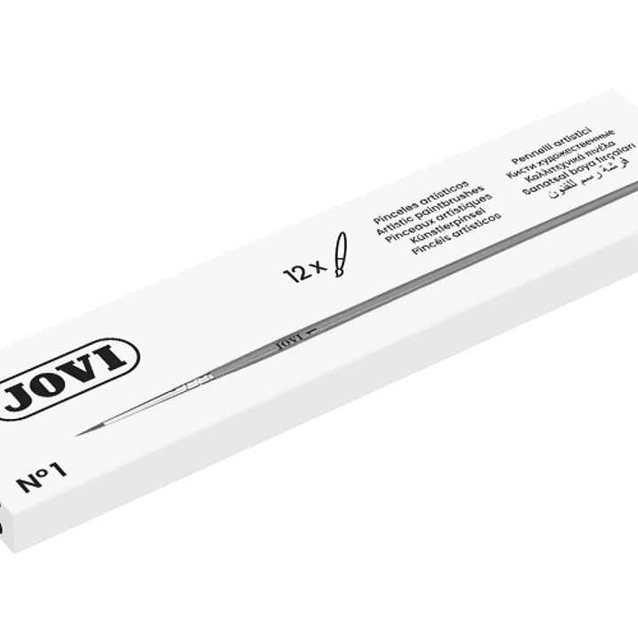 Jovi Pinceles Artisticos Pelo Poney Nº 1 - Pelo Natural - Mango de Madera - Calibre 00 al 12 - Punta Redonda - Pelo Suave - Color Varios 1