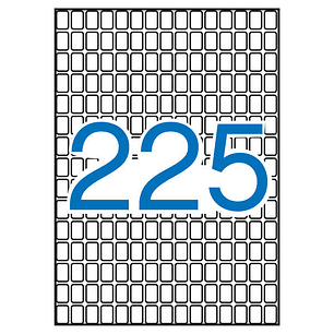 Apli Pack de 3.375 Etiquetas Rectangulares 8x12mm - 15 Hojas A5 por 225 Etiquetas - Adhesivo Permanente - Color Blanco