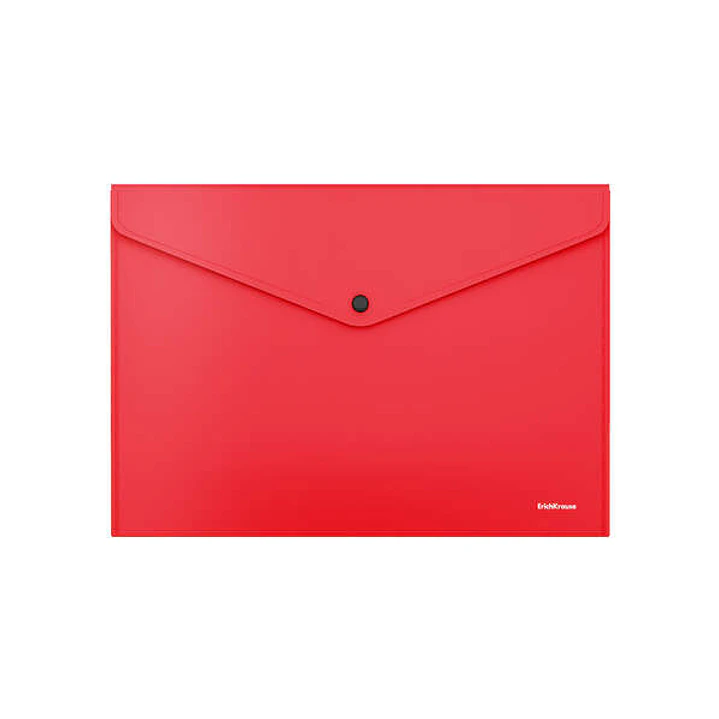 Erichkrause Fizzy Classic Sobre Portadocumentos A4 - Fabricado en Plastico Opaco - Textura Rugosa - Color Rojo 1