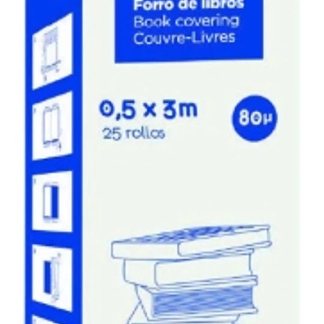 Fabrisa Rollo de Forro para Libros 80µ 0.5x3m - Polipropileno - Alta Resistencia a Arañazos y Marcas 1