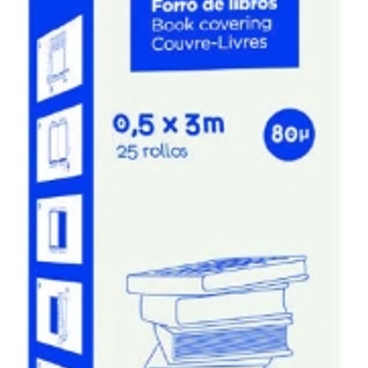 Fabrisa Rollo de Forro para Libros 80µ 0.5x3m - Polipropileno - Alta Resistencia a Arañazos y Marcas 1