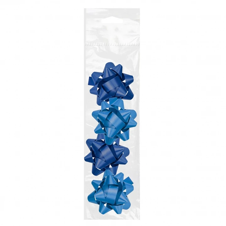 Dohe Chic Pack de 4 Lazos para Regalo - Forma de Estrella - Tamaño 6.5cm - Color Azul 1