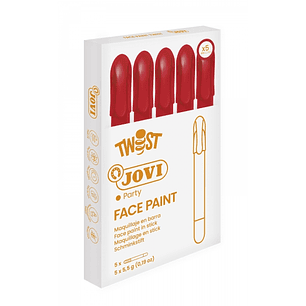 Jovi Twist Stick de Pintura de Cara - Hipoalergenico - Base Agua - Facil de Aplicar y Retirar - Gran Cubricion - Seca Rapido - sin Parabenos - Color R
