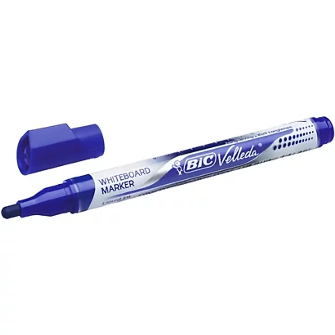 Bic Velleda Liquid Ink Marcador para Pizarra - Punta Media - Trazo 2.3mm - Tinta Liquida con Base de Alcohol - Color Azul 1