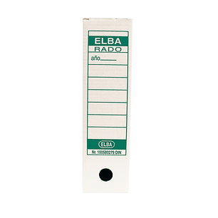 Elba Caja de Archivo Definitivo A4 - Resistente y Duradera - Tamaño Estandar A4 - Diseño Elegante y Funcional - Color Blanco y Verde