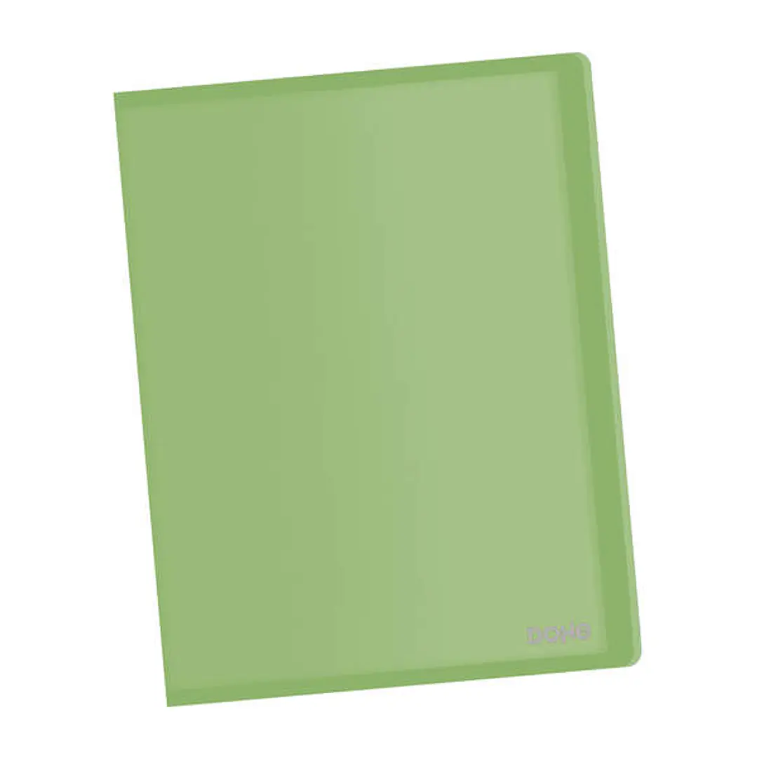 Dohe Carpeta con 10 Fundas A4 - Tapa Flexible de Polipropileno - Fundas Transparentes Soldadas - Color Verde 1