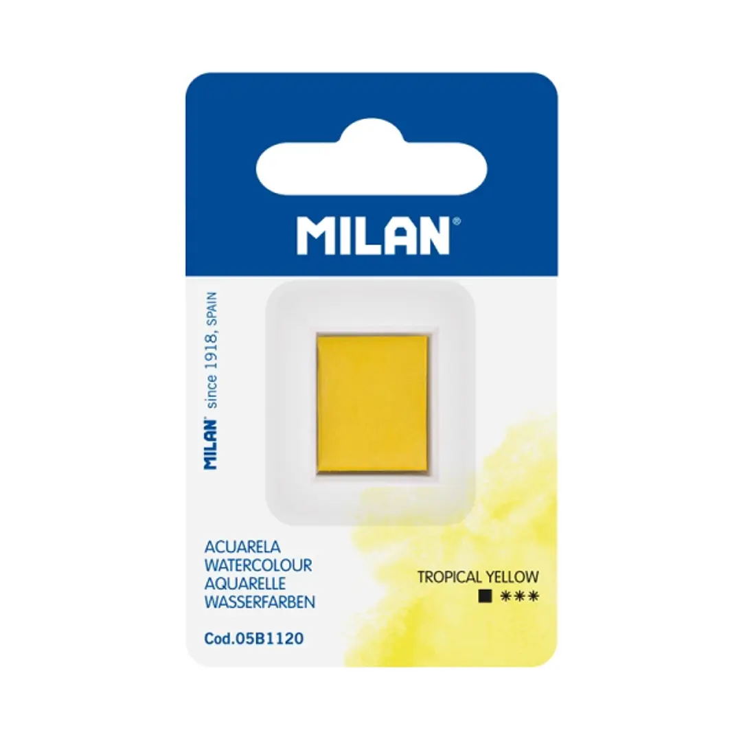 Milan Art Acuarela de Recambio - Medio Godet - Color Amarillo 1