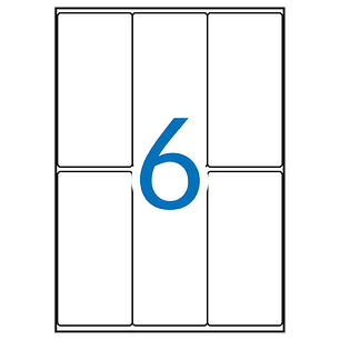 Apli Etiquetas A5 Blancas 49.0 x 100.0mm 15 Hojas