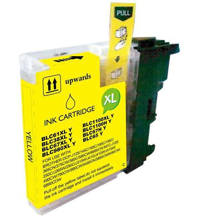 Brother LC980XL/LC1100XL/LC985XL Amarillo Cartucho de Tinta Generico - Reemplaza LC980Y/LC1100Y/LC985Y 1