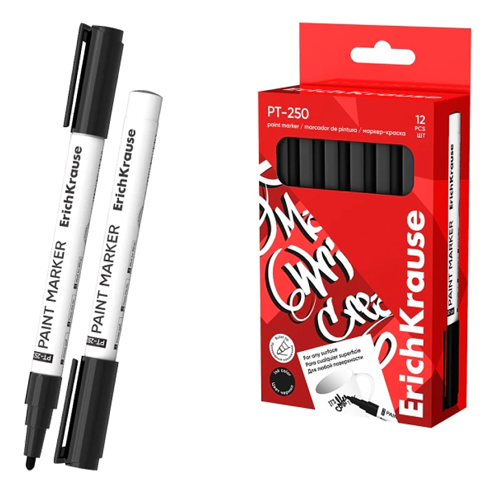 Erichkrause PT-250 Marcador de Pintura - Punta en Forma de Bala - Trazo de 1-2mm - Sistema de Suministro de Tinta de Valvula - Tinta Base de Aceite -  1