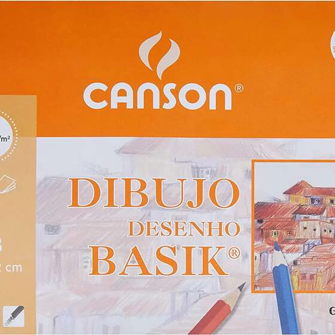 Canson Minipack de 10 Hojas de Dibujo Basik Liso A3 - 29,7x42cm - 130g - Color Blanco 1