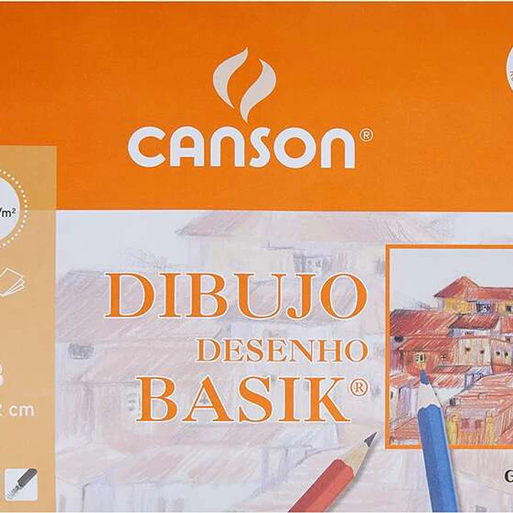 Canson Minipack de 10 Hojas de Dibujo Basik Liso A3 - 29,7x42cm - 130g - Color Blanco 1