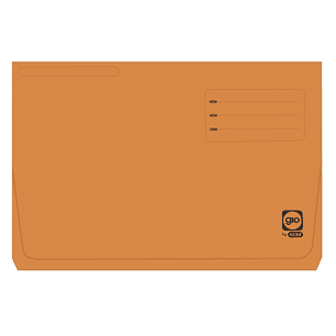 Gio By Elba Subcarpeta con Bolsa y Solapa Folio Naranja - Resistente Cartulina de 320gr - Bolsa y Solapa para Mayor Proteccion - Tamaño Folio para Doc