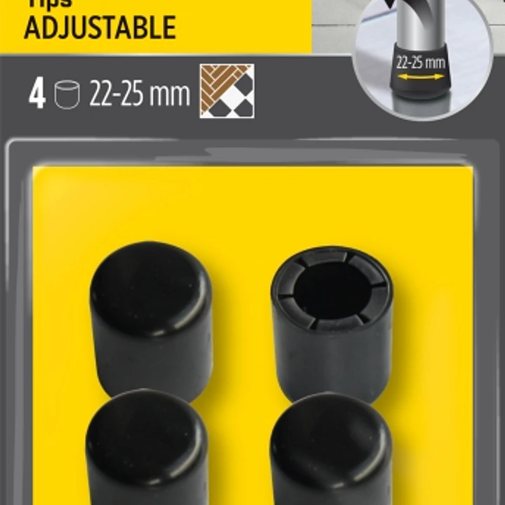 Scotch Pack de 4 Conteras Ajustables - Diametro de 22-25mm - Color Negro 1