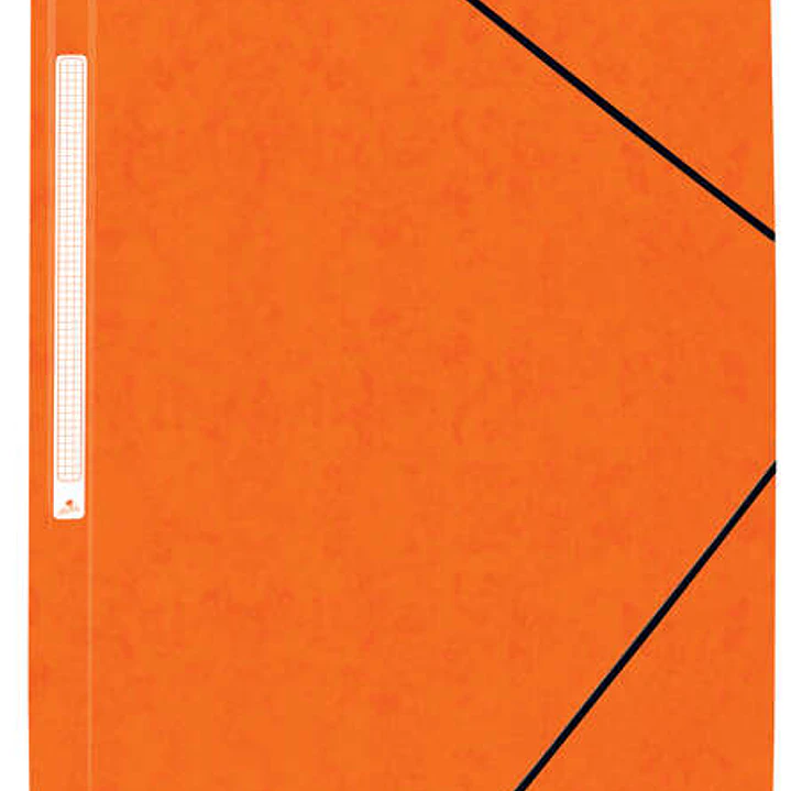 Mariola Carpeta de Carton Simil Prespan con Etiqueta en Lomo Folio 500gr/m2 - Medidas 34x25cm - Cierre con Goma Elastica - Color Naranja 1