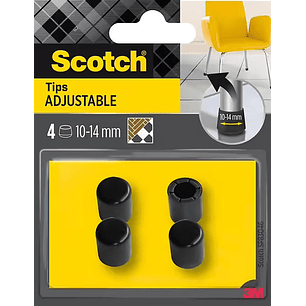 Scotch Pack de 4 Conteras Ajustables - Diametro de 10-14mm - Color Negro