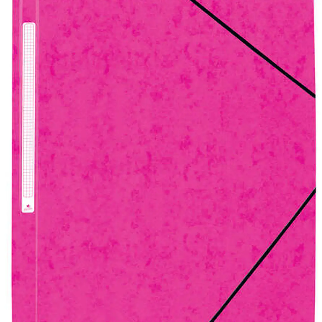 Mariola Carpeta de Carton Simil Prespan con Etiqueta en Lomo Folio 500gr/m2 - Medidas 34x25cm - Cierre con Goma Elastica - Color Fucsia 1