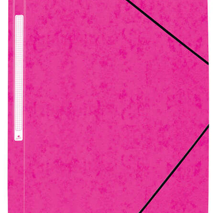 Mariola Carpeta de Carton Simil Prespan con Etiqueta en Lomo Folio 500gr/m2 - Medidas 34x25cm - Cierre con Goma Elastica - Color Fucsia 1