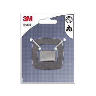 3M Gancho Adhesivo Metalico - Cuadrado - Soporta hasta 1.5kg - Color Gris/Titanio